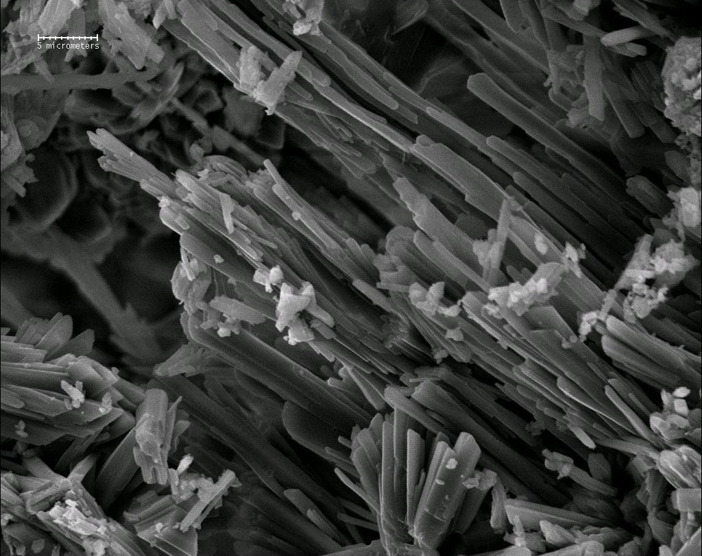 Kryształ anhydrytu pod mikroskopem